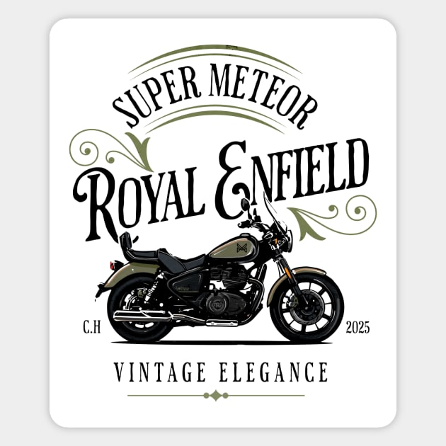 vintage elegance ROYAL ENFIELD SUPER METEOR 650 Magnet by monsalveautos